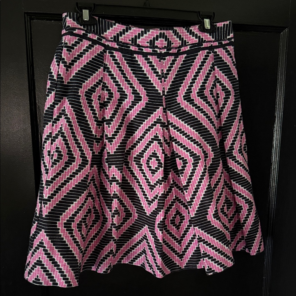 Tory Burch Geometric Pink and Navy Women's Skirt